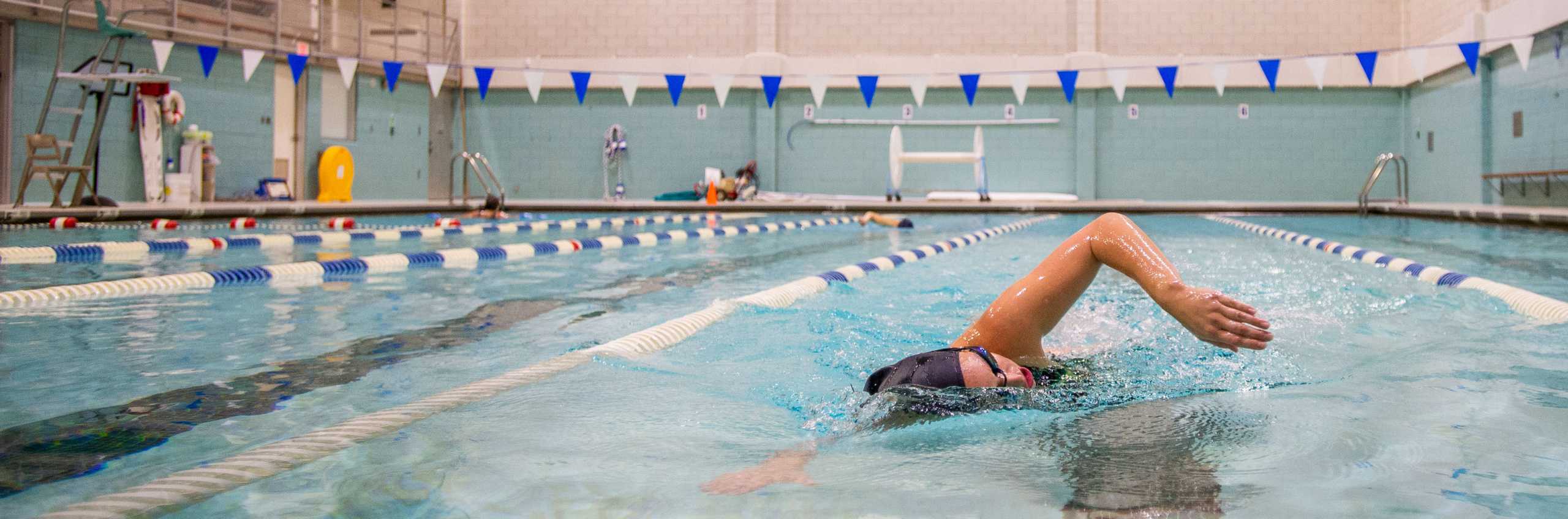 Woman doing laps in the Turner Community Pool