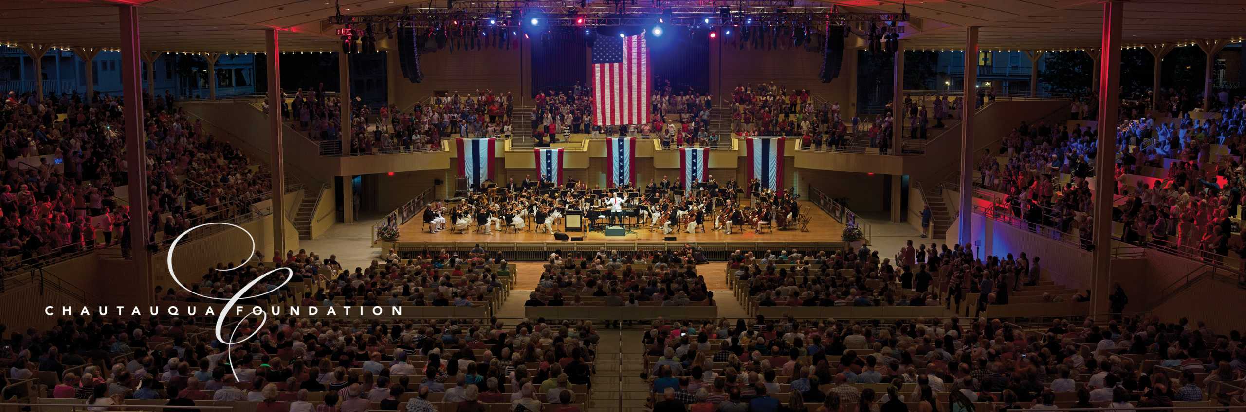 CSO Independence Day Pops Concert in the Amphitheater with Chautauqua Foundation logo