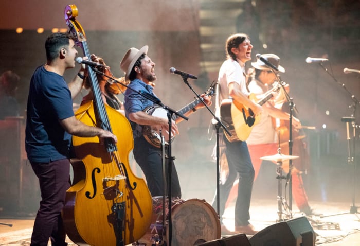The Avett Brothers performing in the Amphitheater in 2018