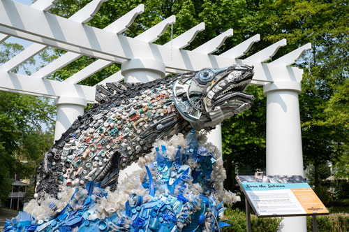 Nora the Salmon sculpture