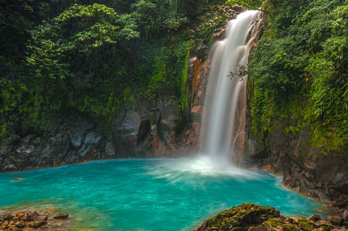 A waterfall in Costa Rica