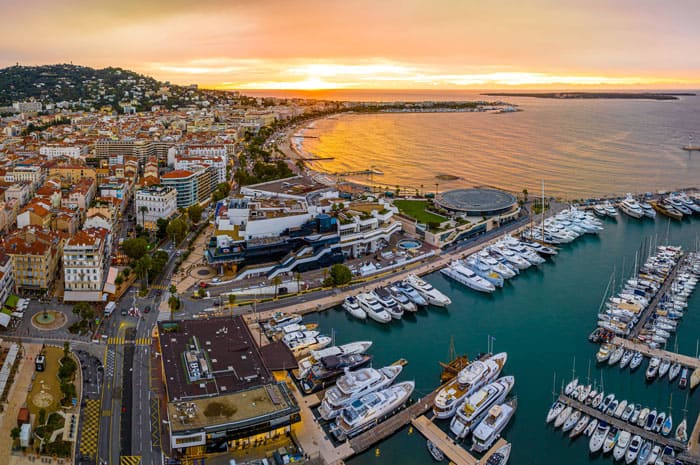 A view of Cannes along the water