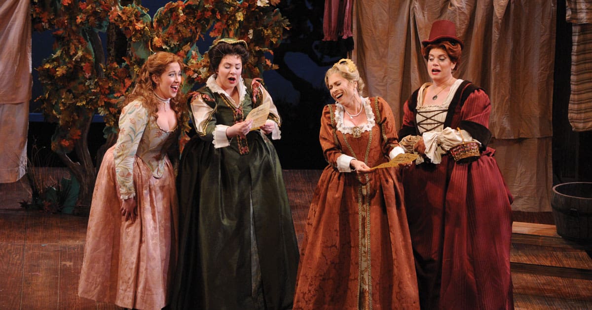Four opera singers in Falstaff