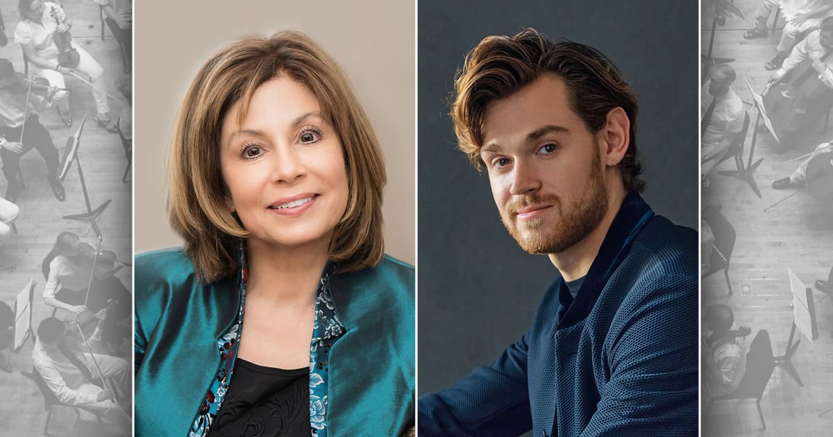 JoAnn Falletta and Blake Pouliot's headshots