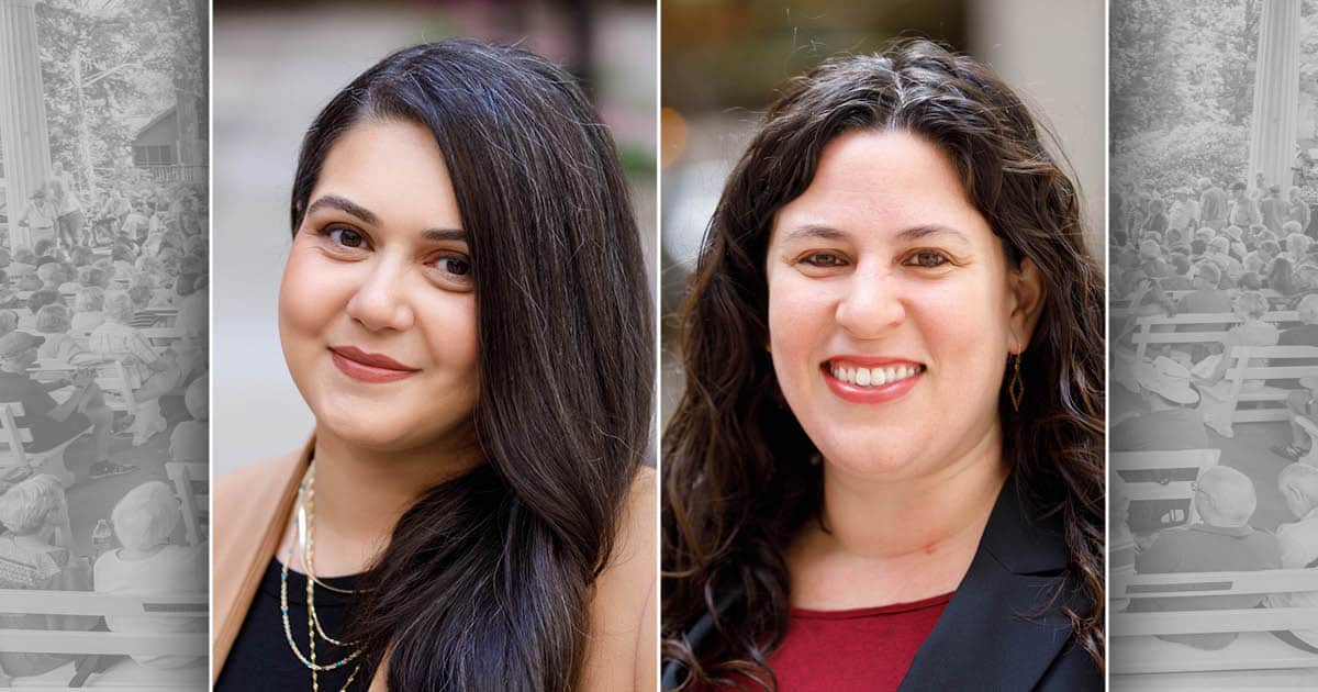 Jenan Mohajir and Rebecca Russo's headshots